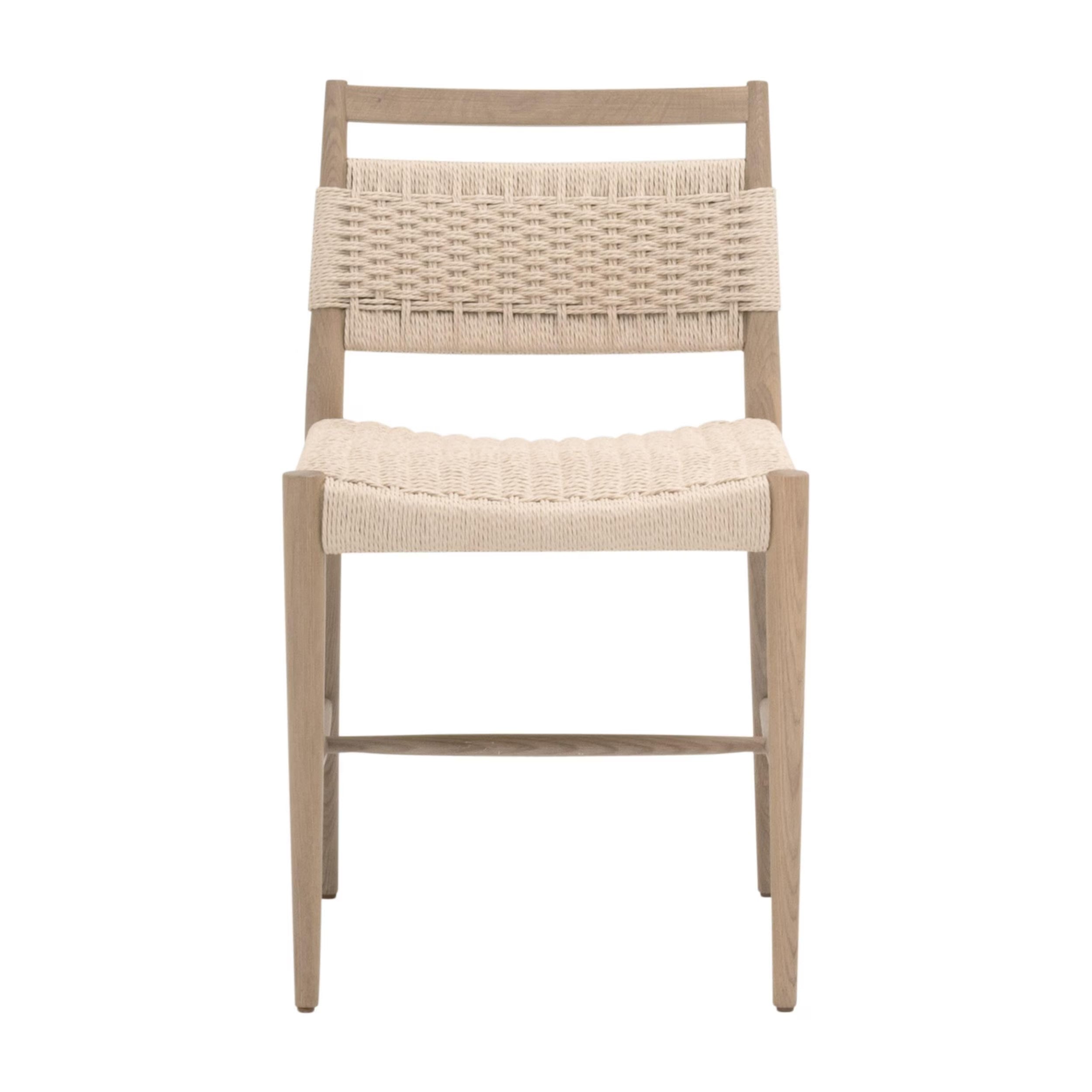 Essentials For Living Myles Dining Chairs ~ Blonde Paper Cord, Natural Oak ~ Set Of Two - Image 1