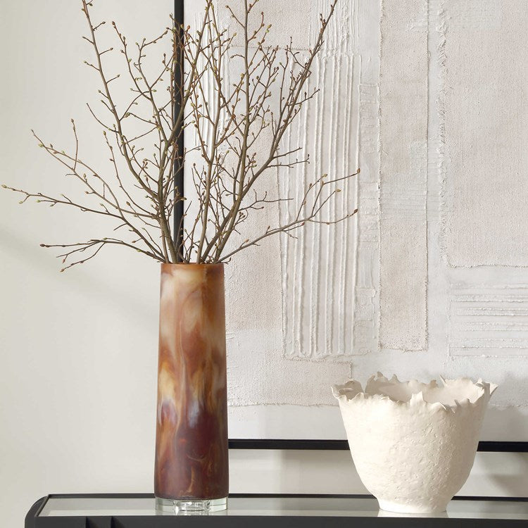 Uttermost Iced Mocha Caramel, Brown and Creamy Swirls Vase - Image 1