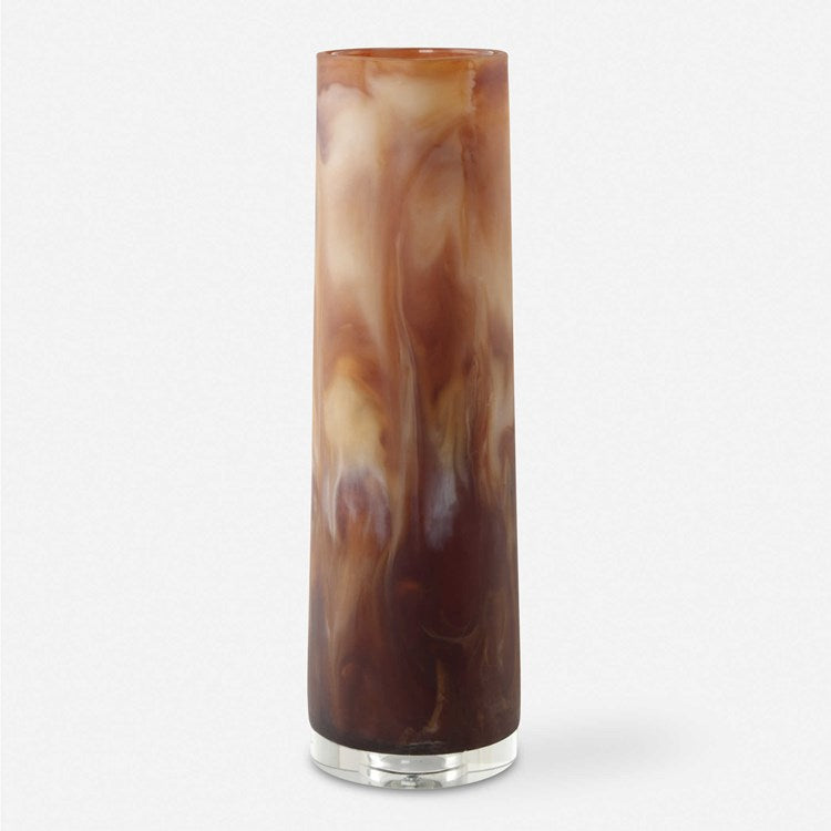 Uttermost Iced Mocha Caramel, Brown and Creamy Swirls Vase - Image 2