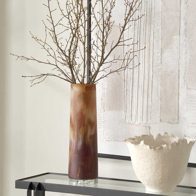 Uttermost Iced Mocha Caramel, Brown and Creamy Swirls Vase - Image 3