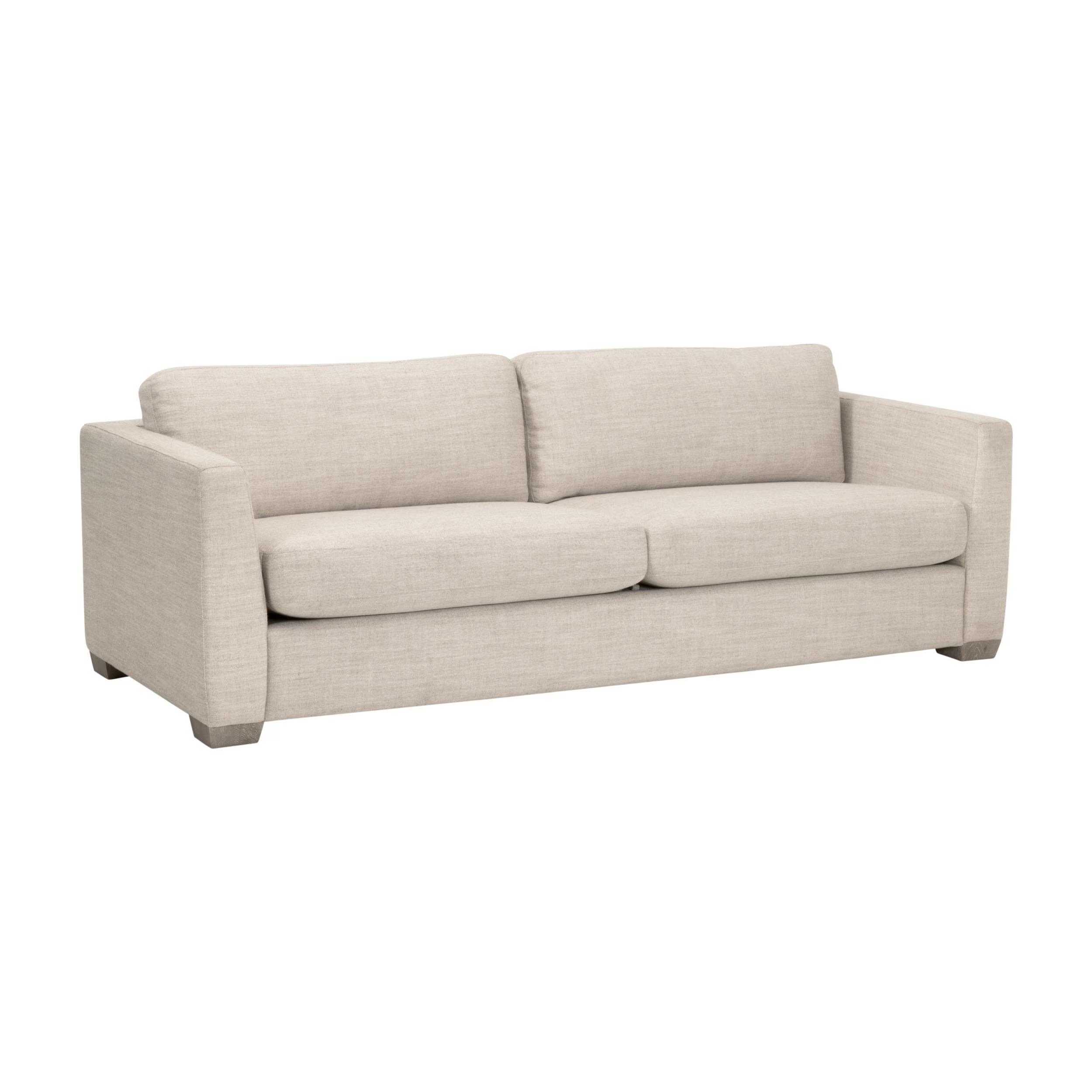 Essentials For Living Neiman 95” Taper Arm Sofa ~ Performance Flax Linen, Natural Gray Oak - Image 2