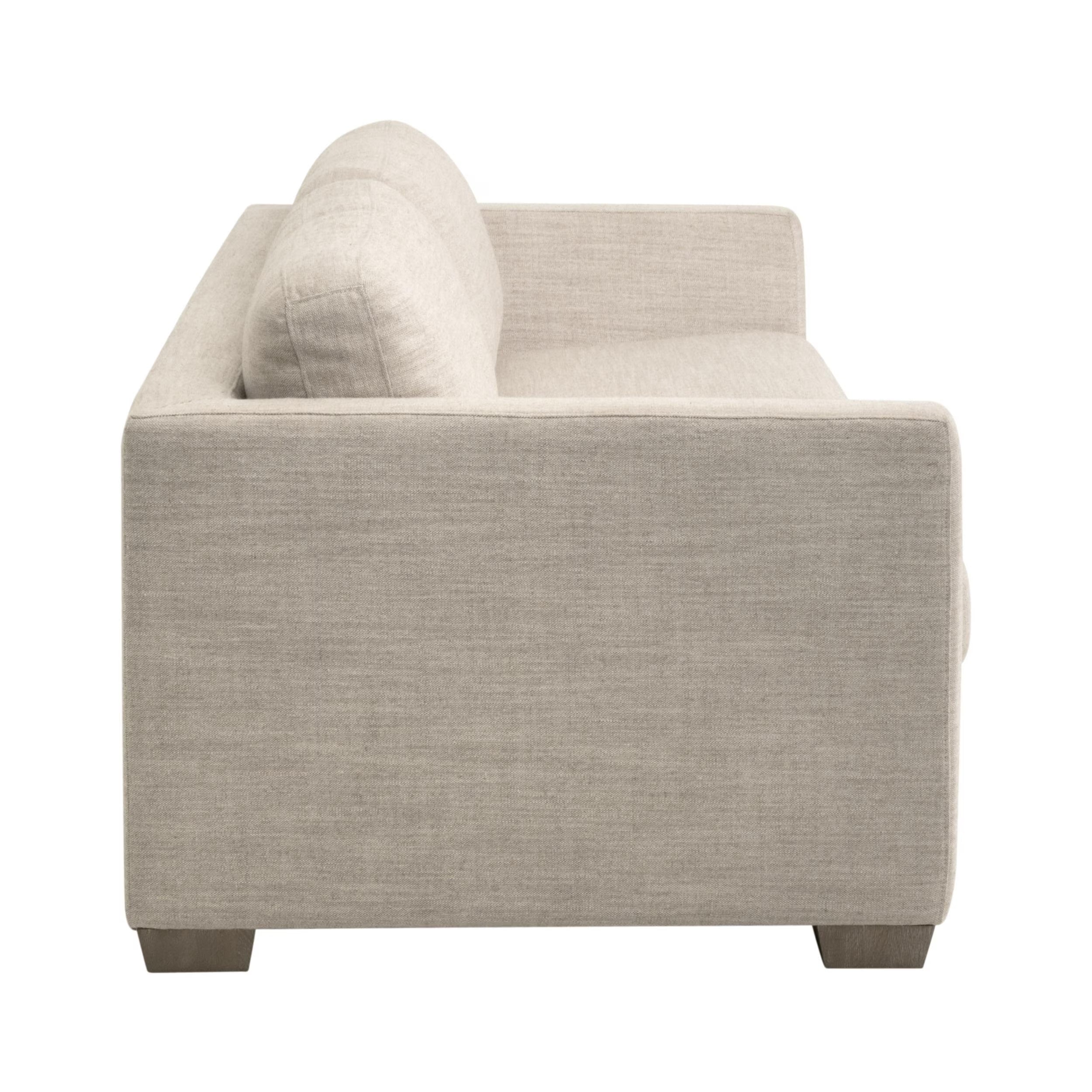 Essentials For Living Neiman 95” Taper Arm Sofa ~ Performance Flax Linen, Natural Gray Oak - Image 3