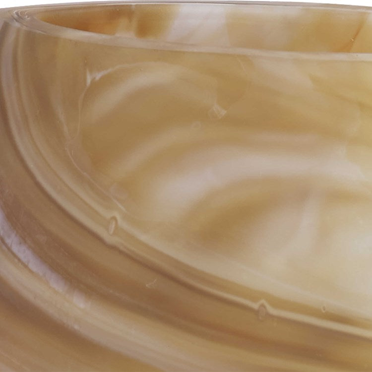 Uttermost Fushion Caramel, Ivory and Tan Swirled Glass Set of 2 Vases - Image 3