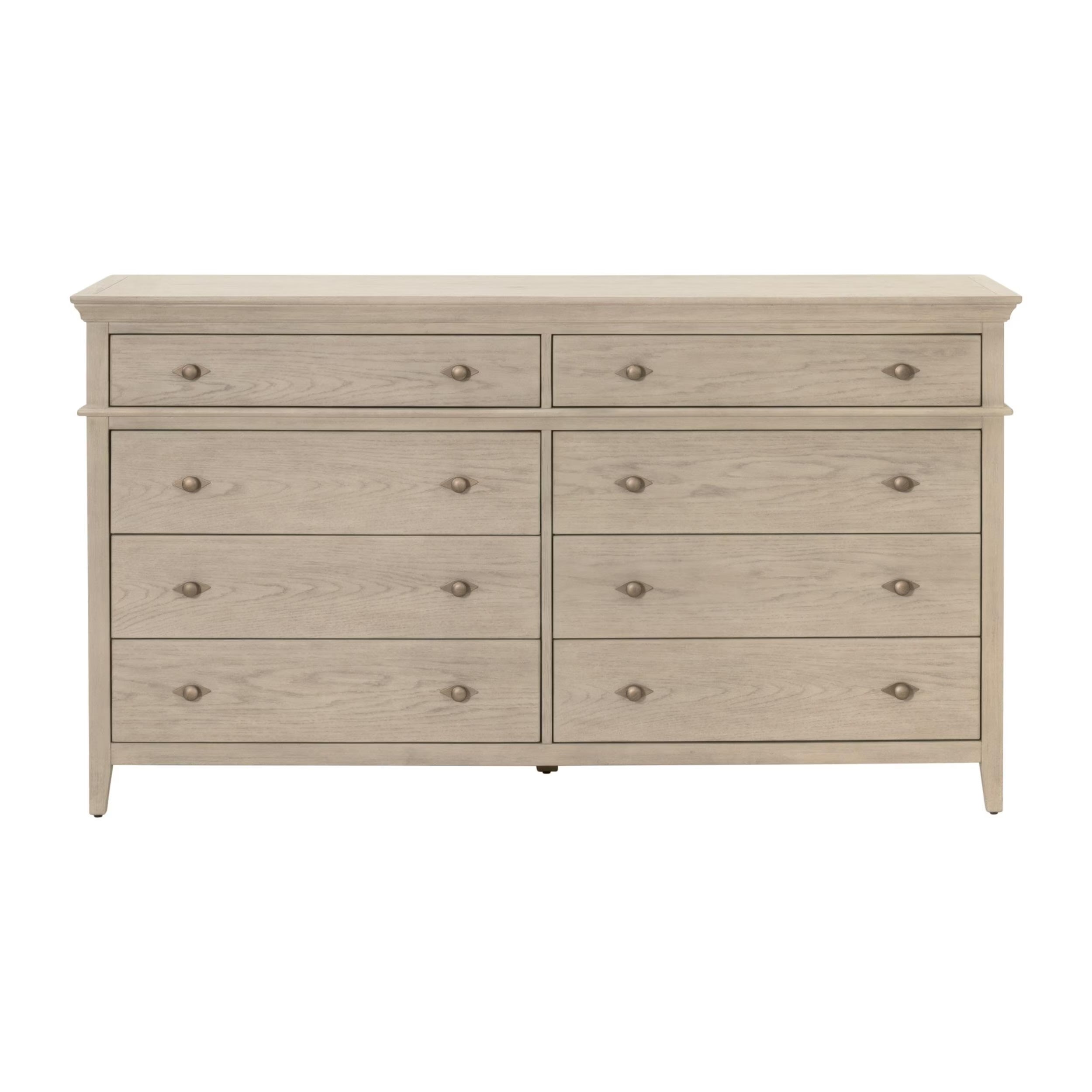 Essentials For Living Oxford Eight- Drawer Double Dresser ~ White Washed Oak
