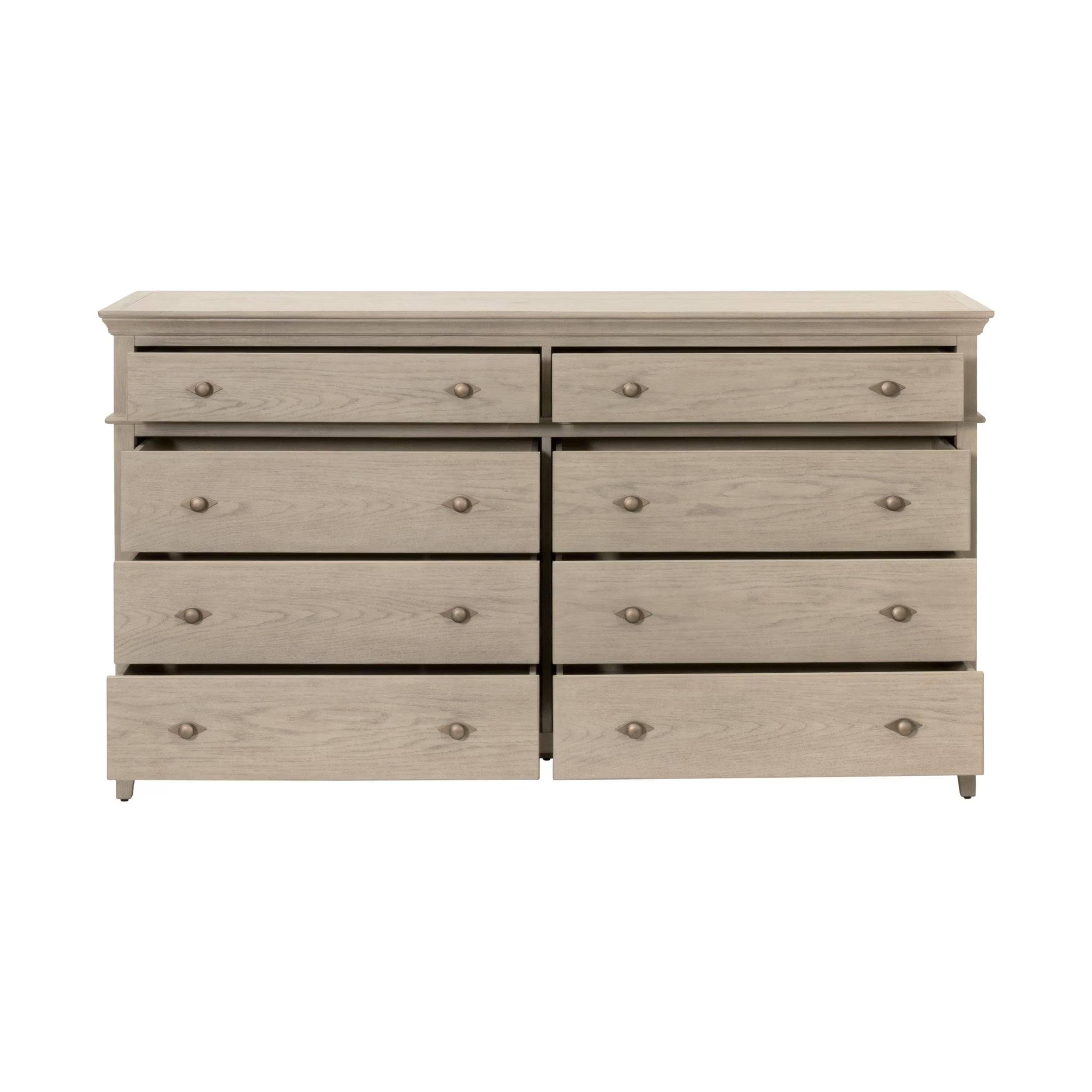 Essentials For Living Oxford Eight- Drawer Double Dresser ~ White Washed Oak - Image 2