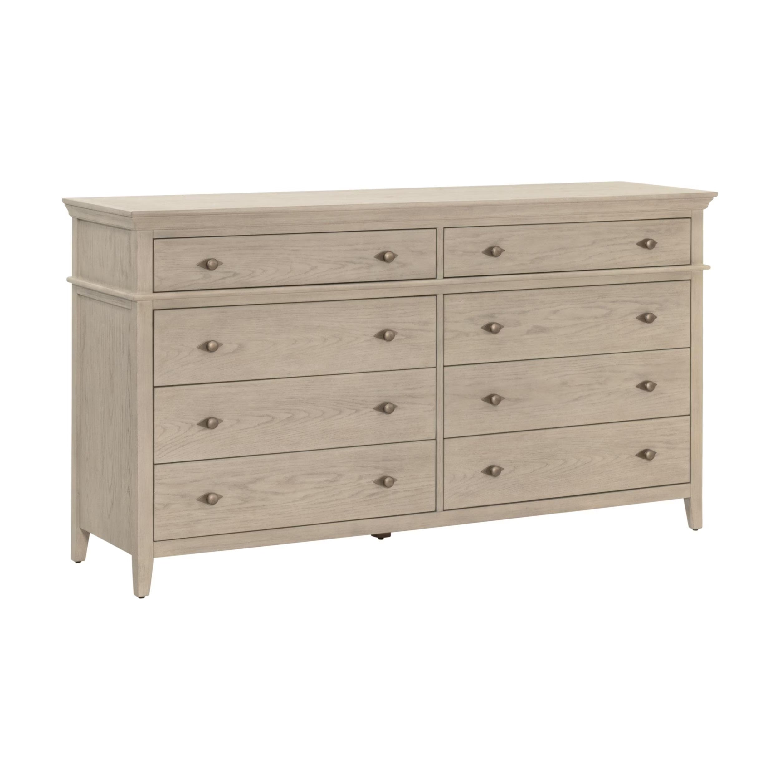 Essentials For Living Oxford Eight- Drawer Double Dresser ~ White Washed Oak - Image 3