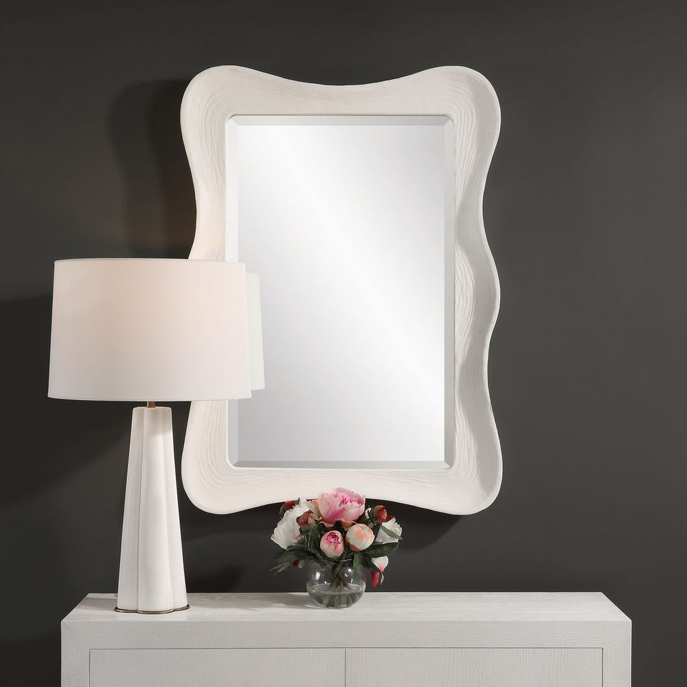Uttermost Whitehaven Matte White Rectangle Mirror - Image 2