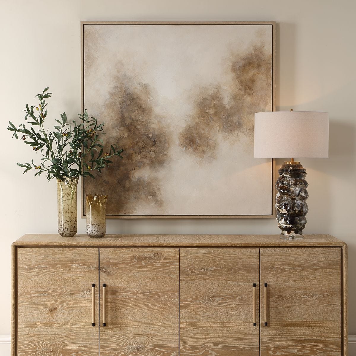 Uttermost Up In Smoke Hand Painted Canvas - Image 1