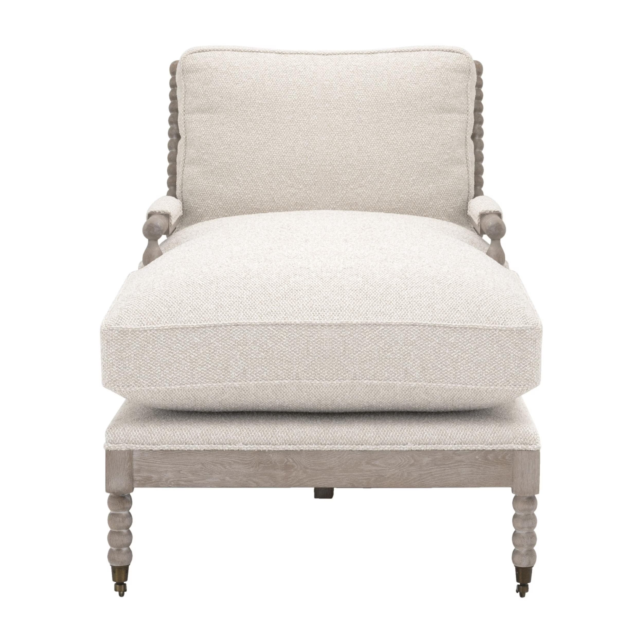 Essentials For Living Rouleau Chaise Lounge ~ LiveSmart Gellar Linen, Natural Gray Oak - Image 2