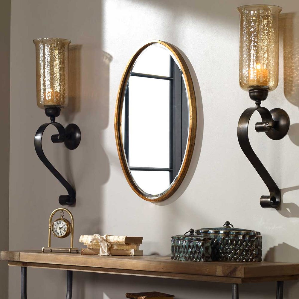 Uttermost Herleva Antique Gold Oval Mirror - Image 1
