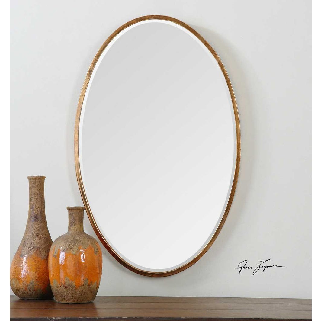 Uttermost Herleva Antique Gold Oval Mirror - Image 2