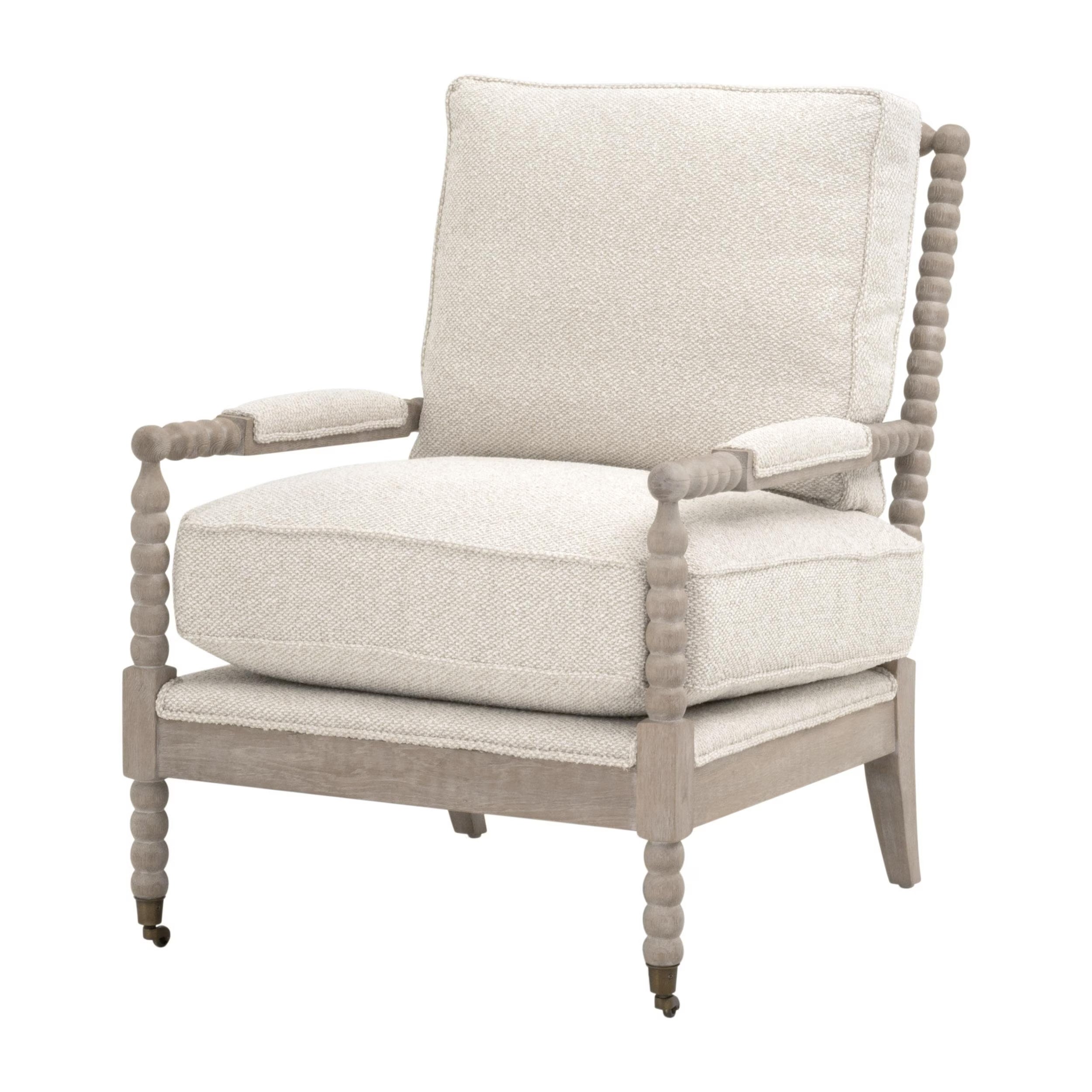 Essentials For Living Rouleau Club Chair ~ LiveSmart Gellar Linen, Natural Gray Oak - Image 2
