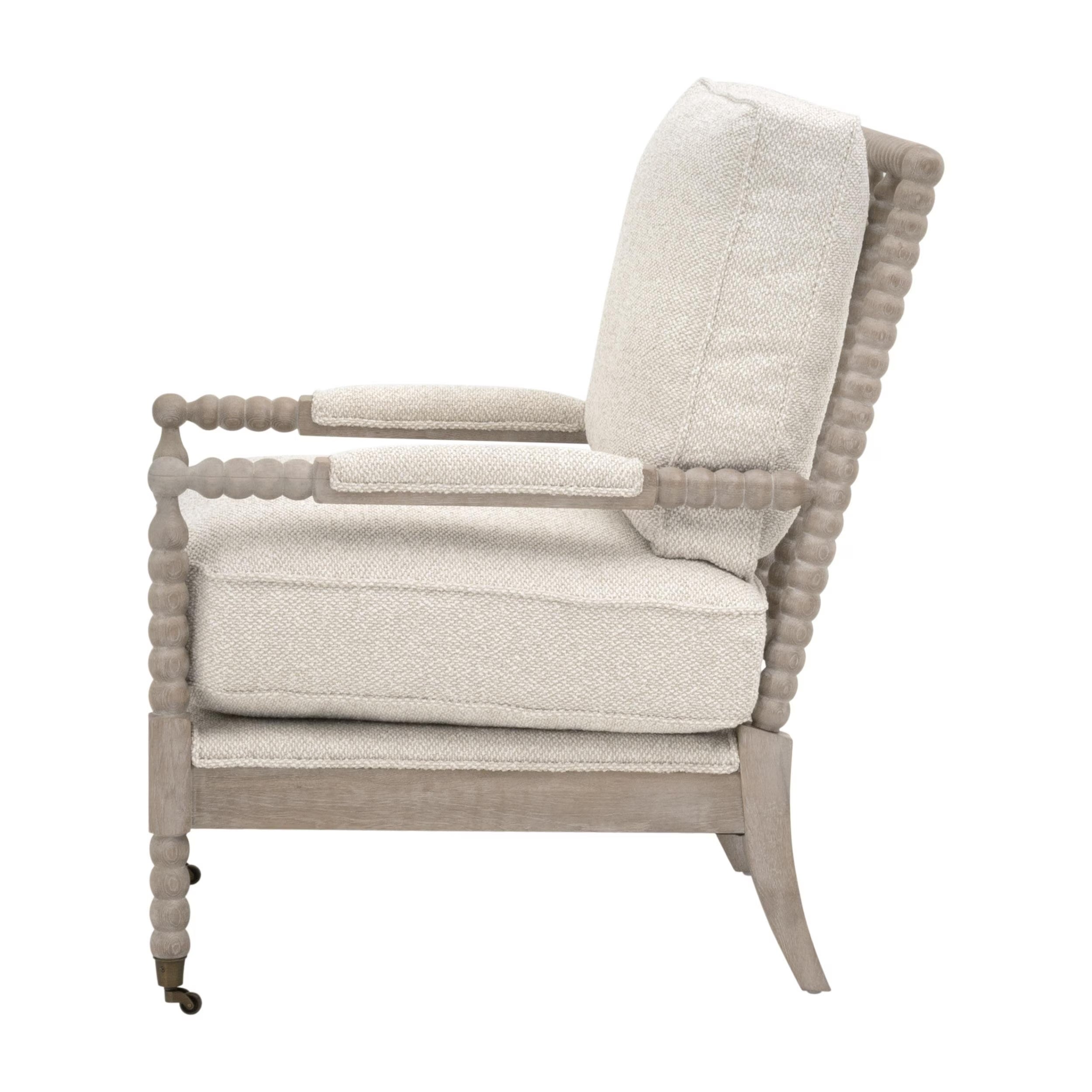 Essentials For Living Rouleau Club Chair ~ LiveSmart Gellar Linen, Natural Gray Oak - Image 3