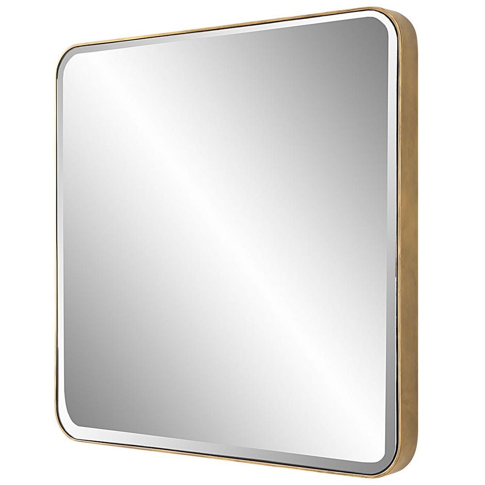 Uttermost Hampshire Iron Antique Gold Square Mirror - Image 3