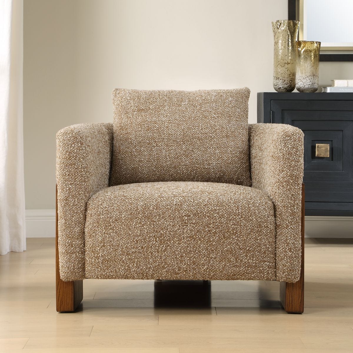 Uttermost Halligan Rich Walnut Accent Chair - Image 1