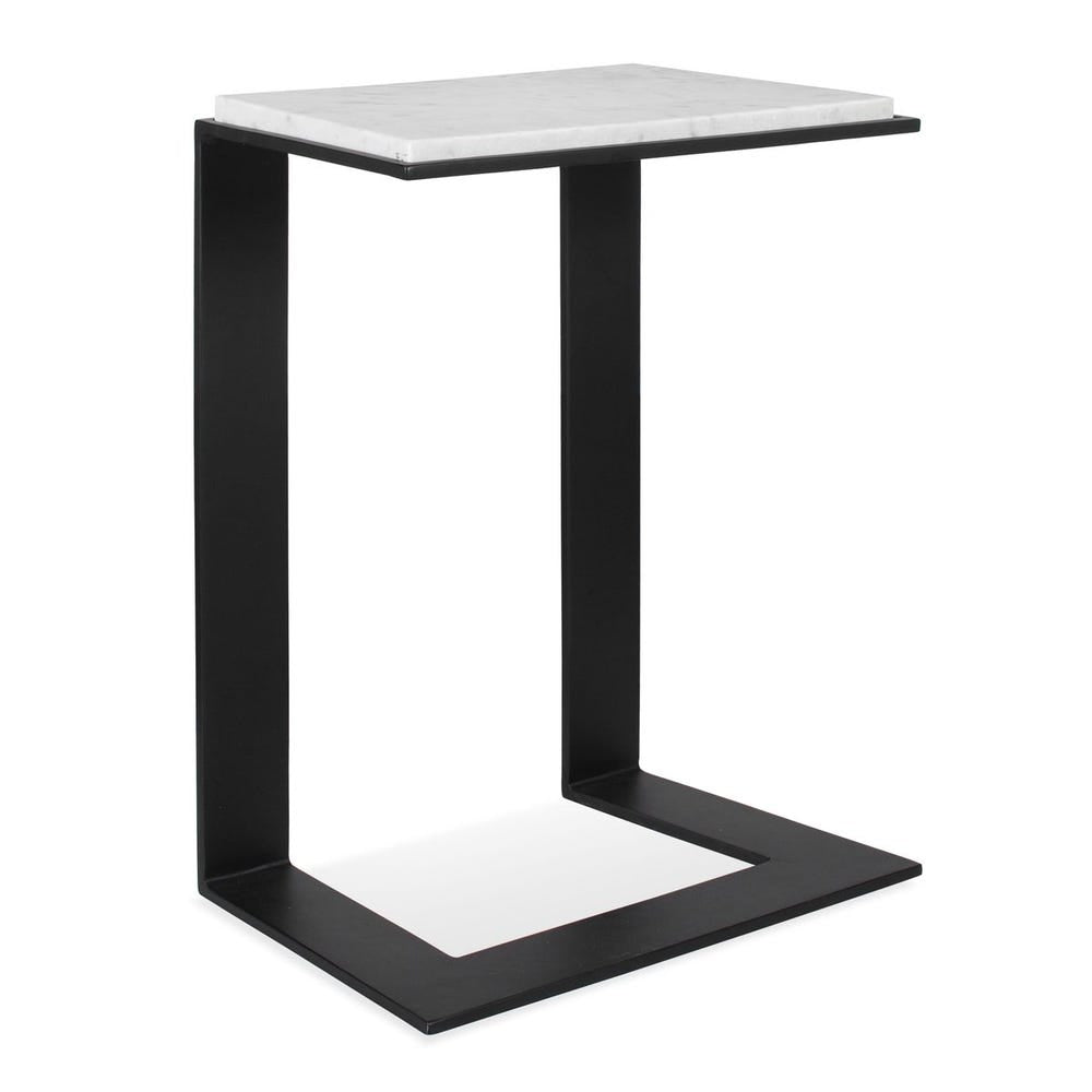 Uttermost Kenora White Marble And Black Accent Table - Image 3