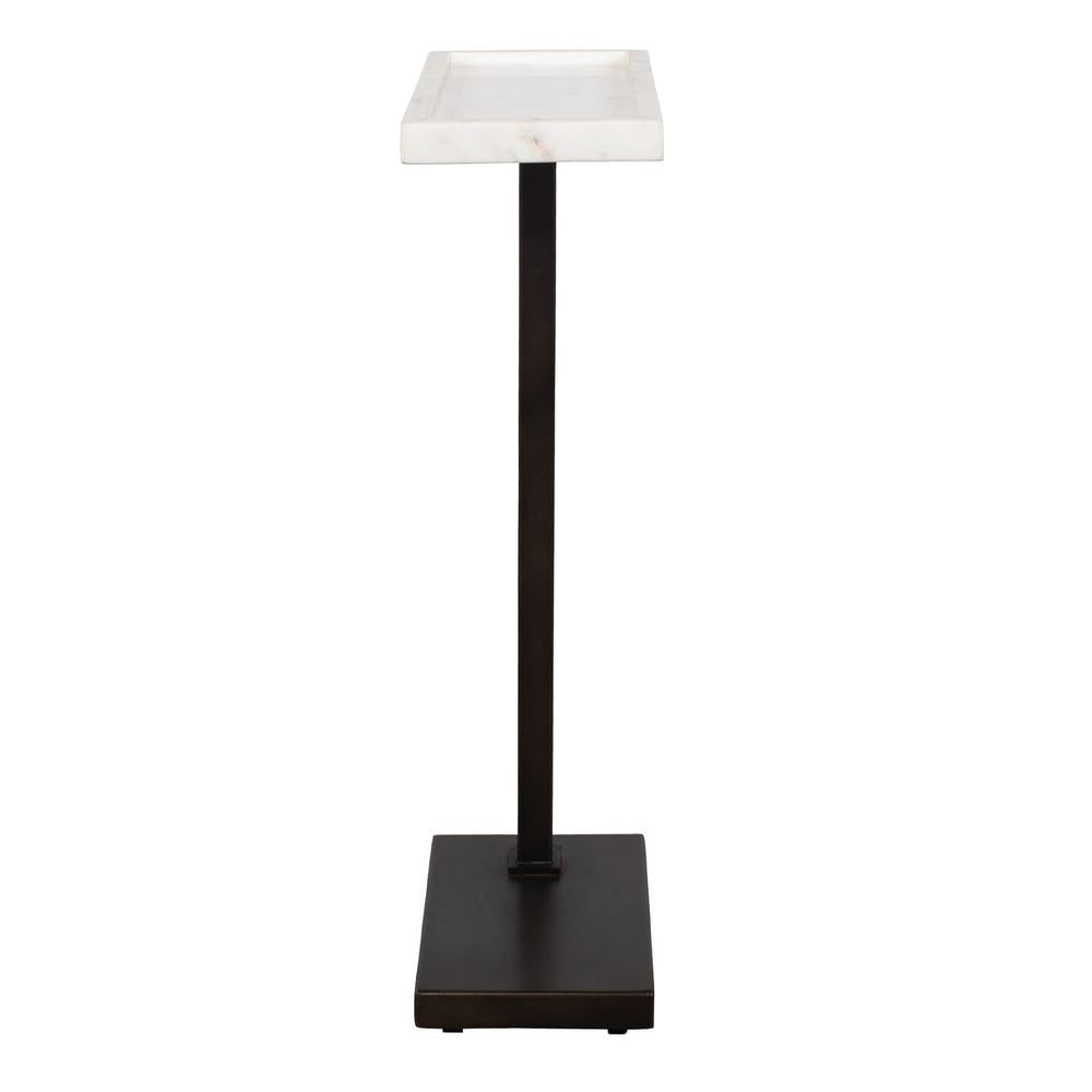 Casa Bella Living Rich Dark Bronze With White Marble Top Accent Table - Image 3