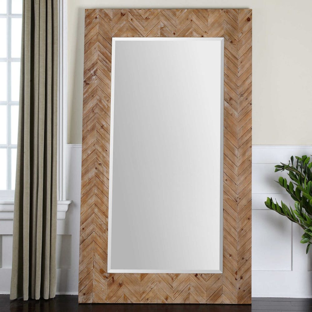 Uttermost Demetria Chevron Pattern Wood Framed Mirror - Image 1