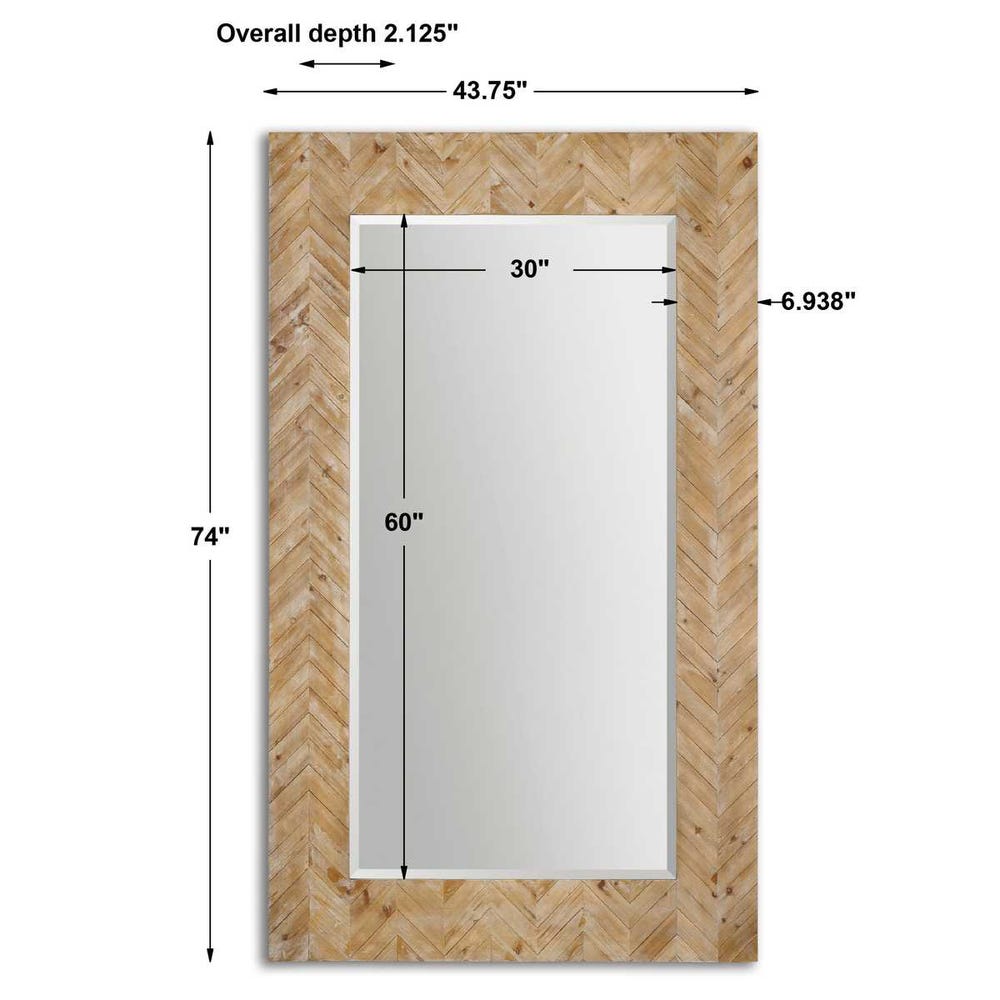 Uttermost Demetria Chevron Pattern Wood Framed Mirror - Image 3