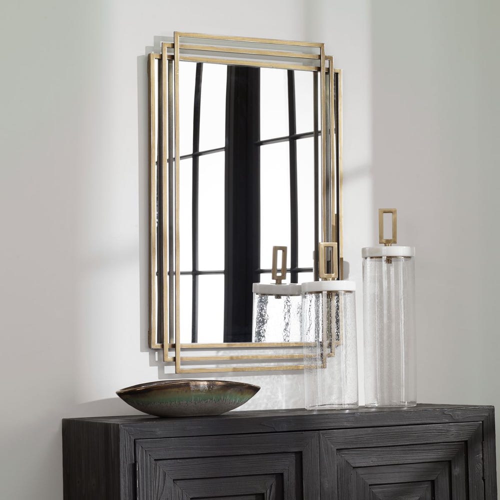 Uttermost Amherst Brushed Gold Iron Mirror - Image 2
