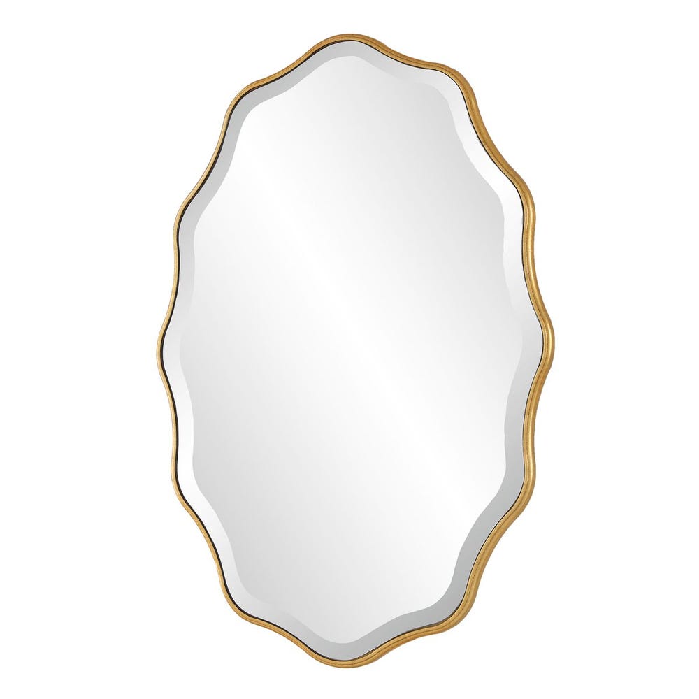 Casa Bella Living Wavy Gold Oval Framed Mirror - Image 3