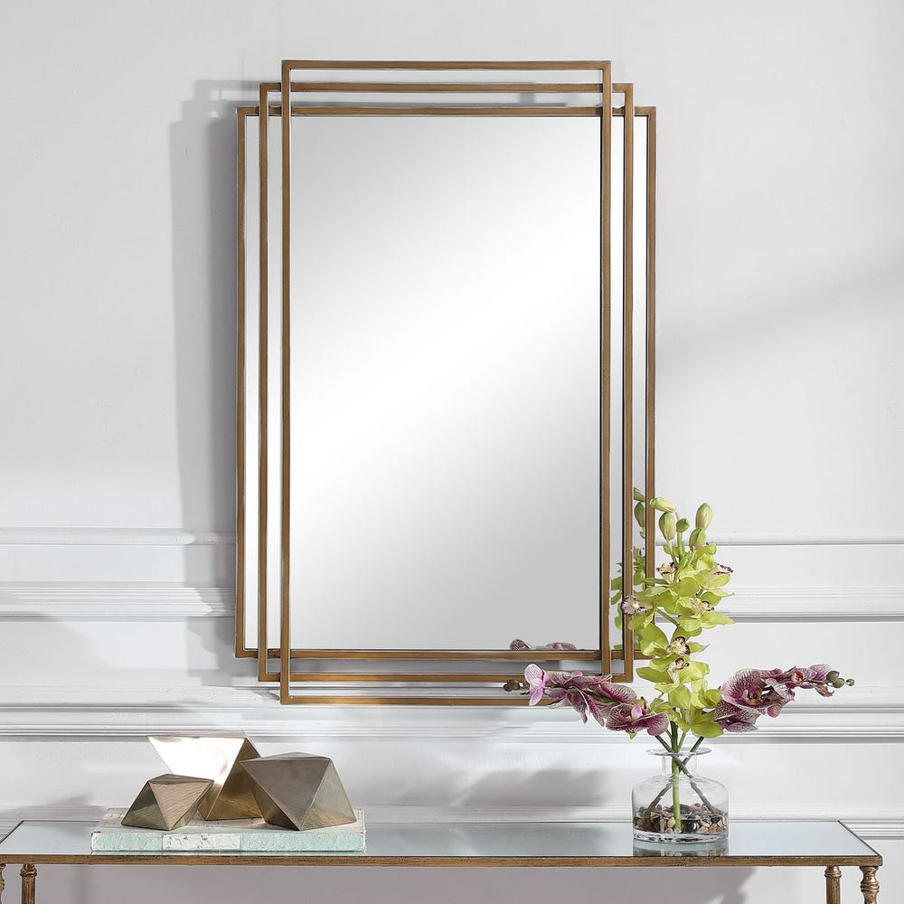 Uttermost Amherst Brushed Gold Iron Mirror - Image 3