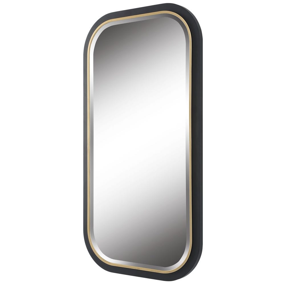 Uttermost Nevaeh Satin Black With Gold Leaf Mirror - Image 3