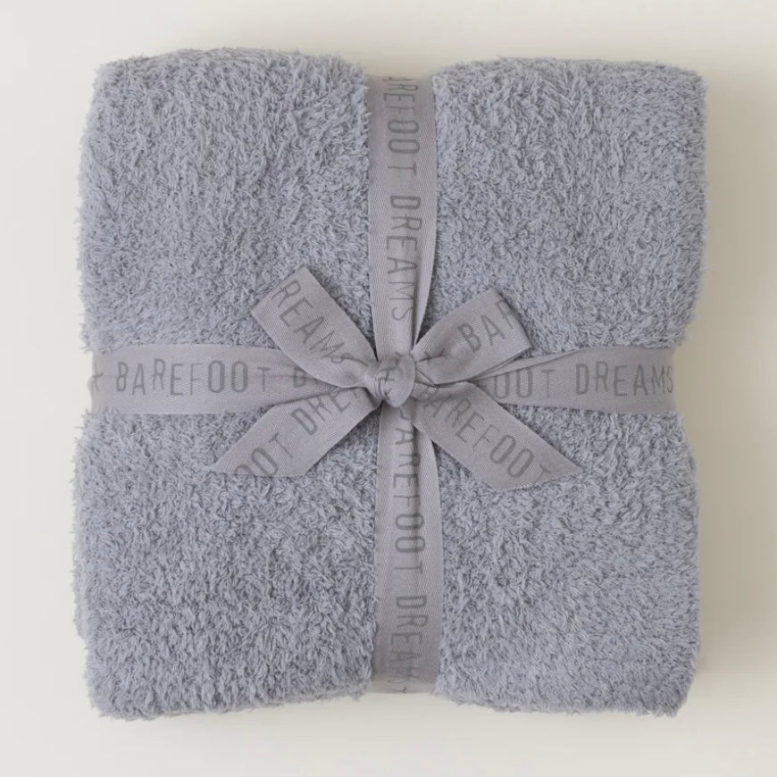 Barefoot Dreams CozyChic Dove Gray Throw Blanket - Image 1