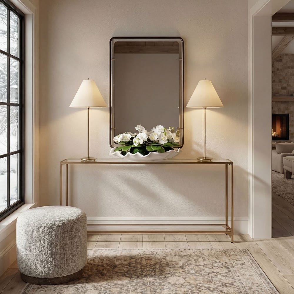 Casa Bella Living Distressed Bronze & Gold Leaf Mirror
