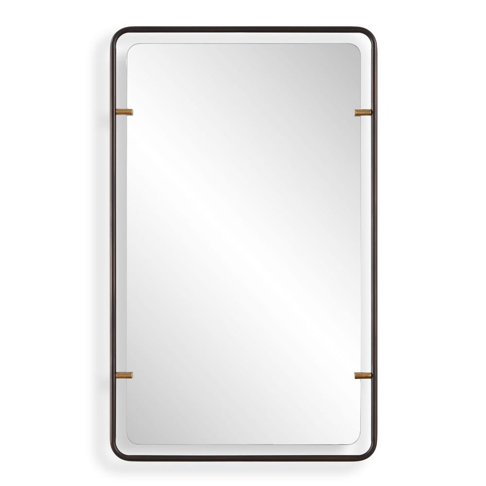 Casa Bella Living Distressed Bronze & Gold Leaf Mirror - Image 3