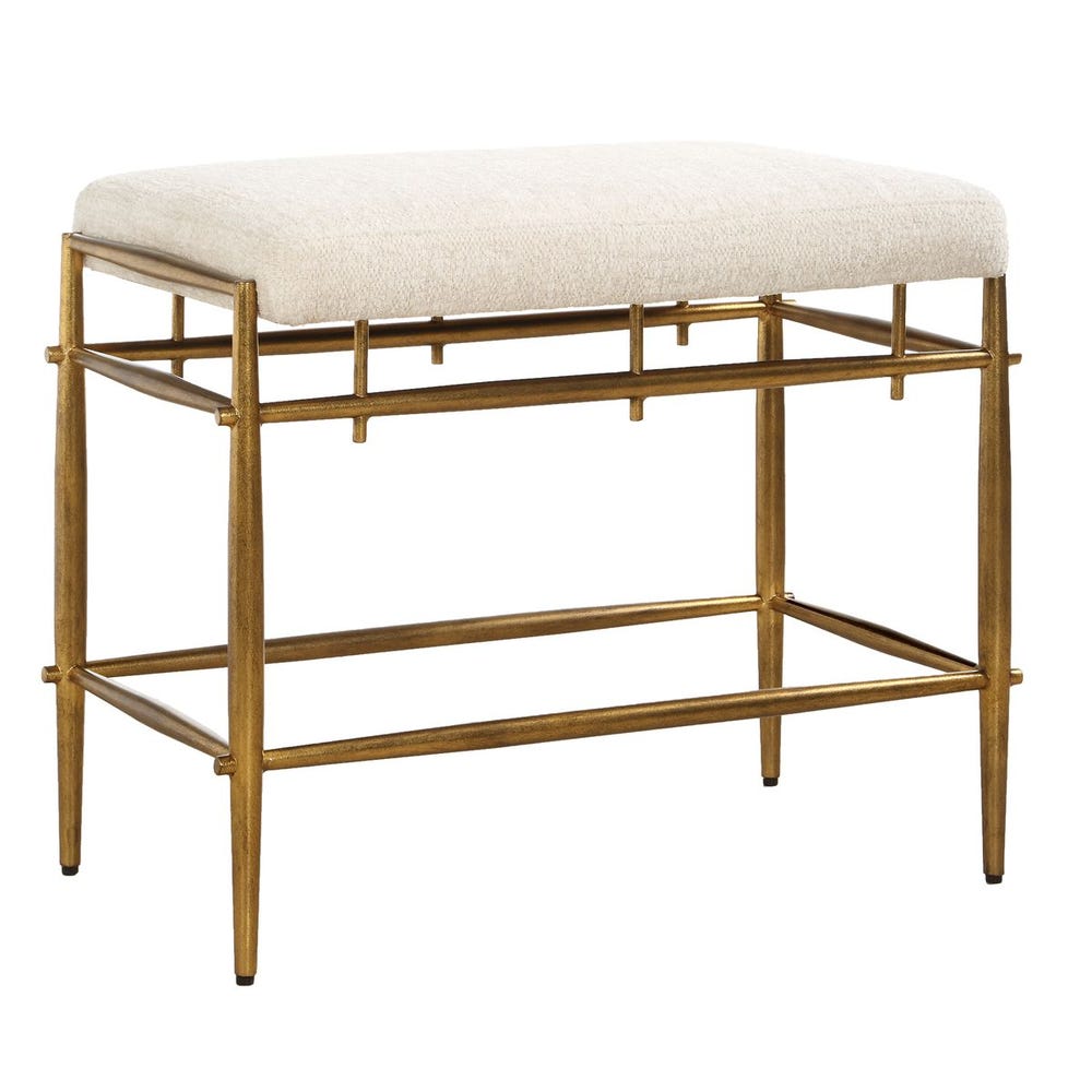 Uttermost Karleen Antique Brass Small Bench - Image 3
