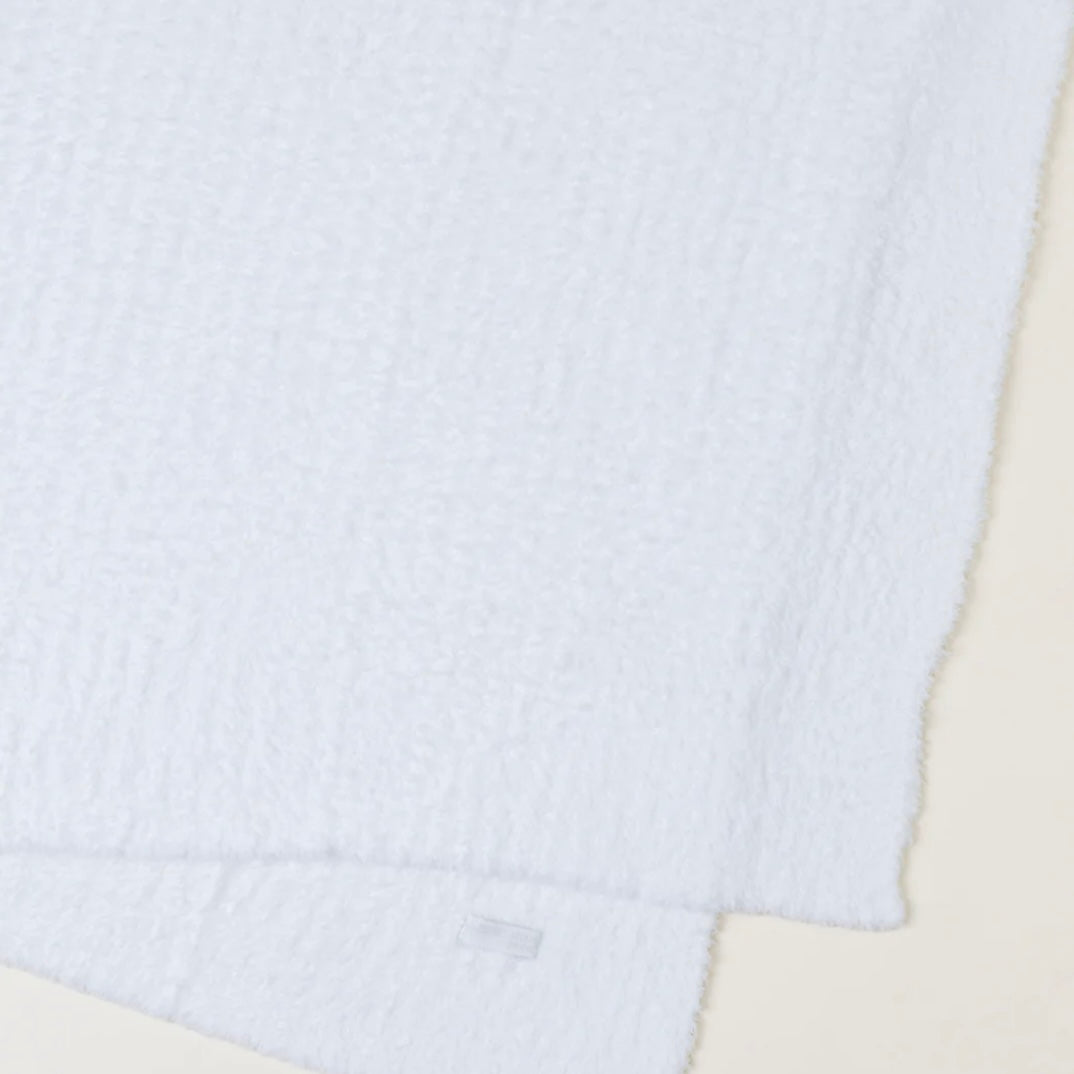 Barefoot Dreams CozyChic White Ribbed Throw Blanket - Image 2