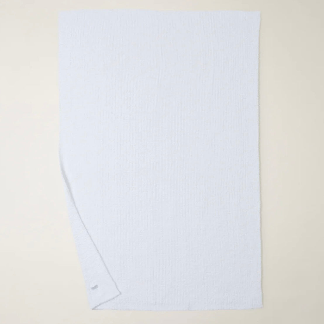 Barefoot Dreams CozyChic White Ribbed Throw Blanket - Image 3