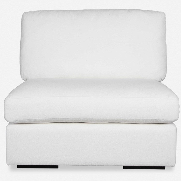 Uttermost Refuge Modular Armless Piece ~ Ultra Plush Artic White Performance Fabric - Image 2