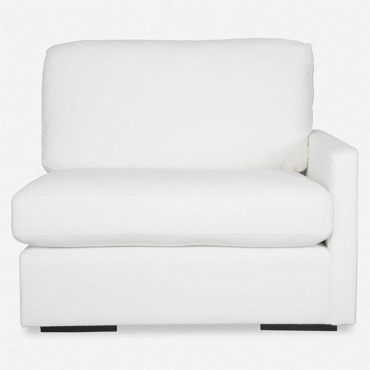 Uttermost Refuge Modular Right Arm Facing Piece ~ Ultra Plush Artic White Performance Fabric