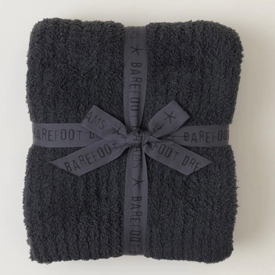 Barefoot Dreams CozyChic Carbon Ribbed Throw Blanket
