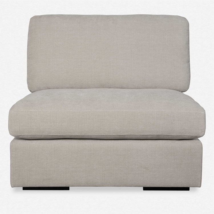Uttermost Refuge Modular Sectional Sofa with Ottoman ~ Velvety Sand Performance Fabric - Image 3