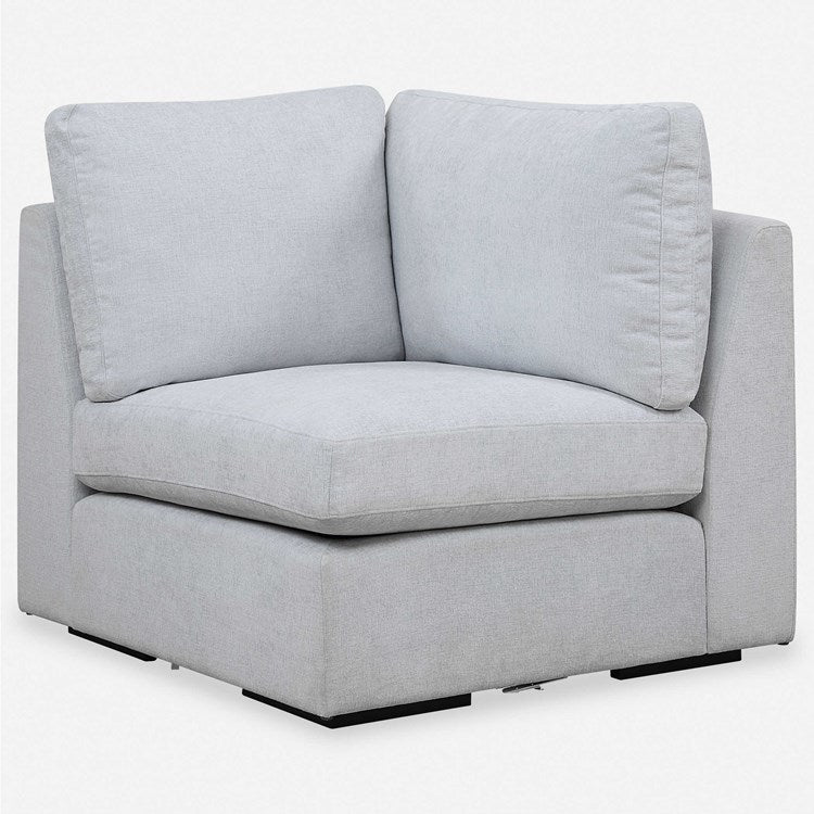 Uttermost Refuge Modular Sectional Sofa with Ottoman ~ Cloud Blue Performance Fabric - Image 2
