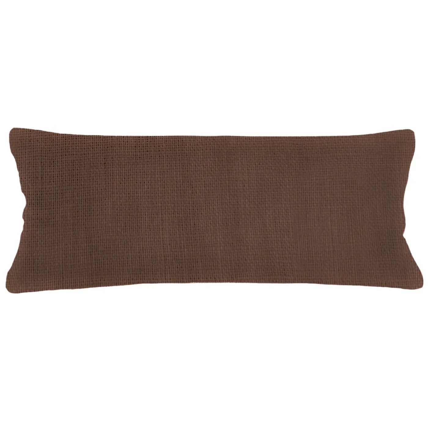 Anaya Home So Soft Linen Oak Brown Lumbar Pillow 14x40 With Down Insert - Image 1