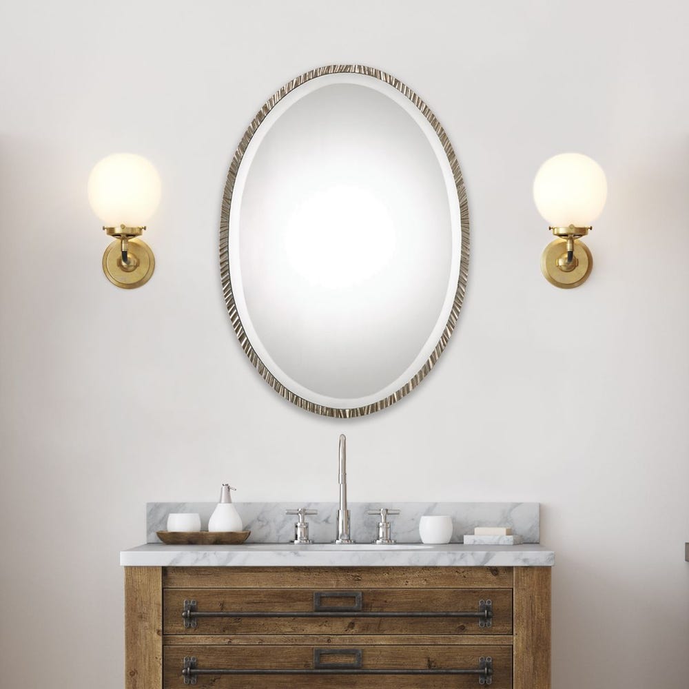 Uttermost Annadel Antique Metallic Silver Oval Mirror - Image 2