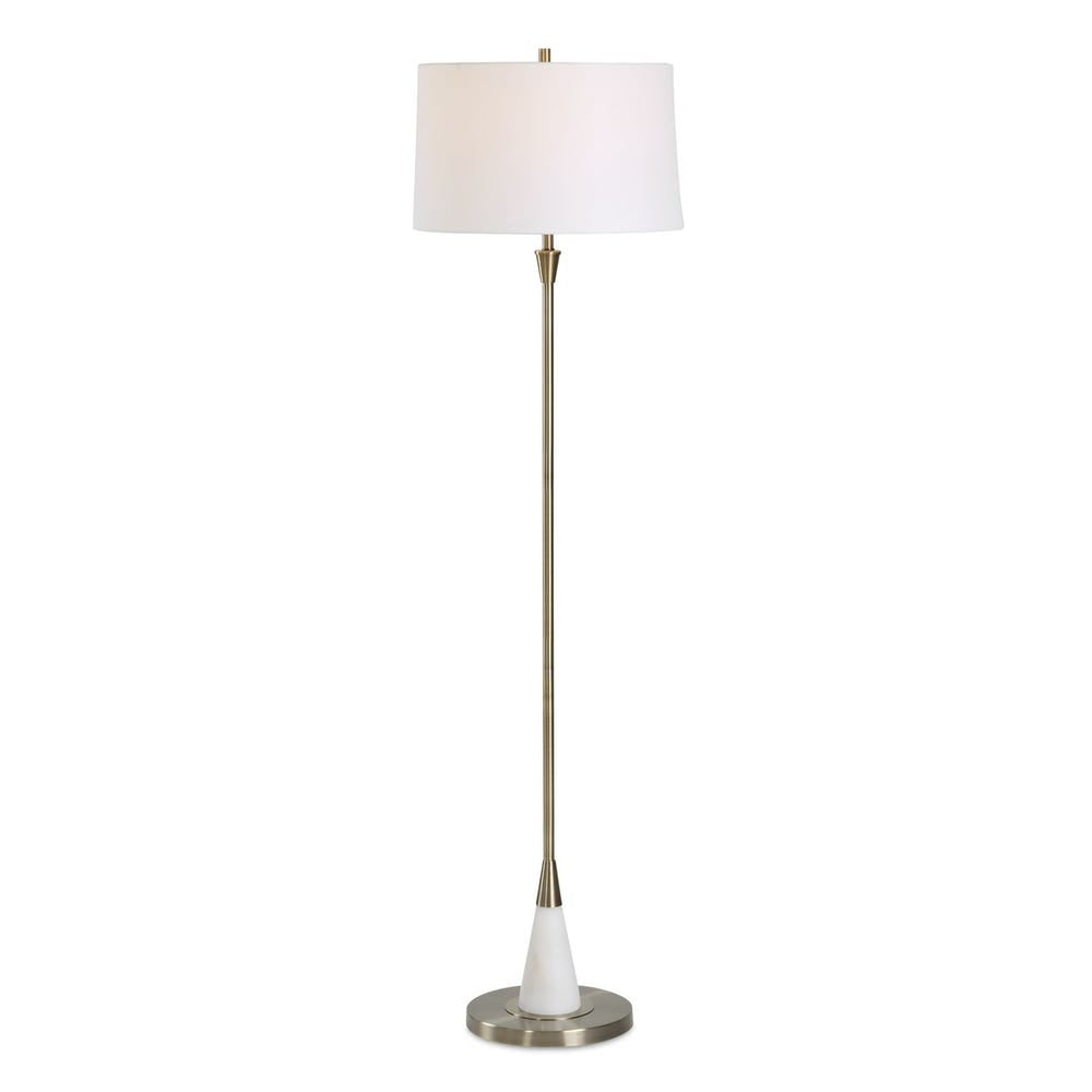 Casa Bella Living White Marble Base With Brass Finish Floor Lamp - Image 2