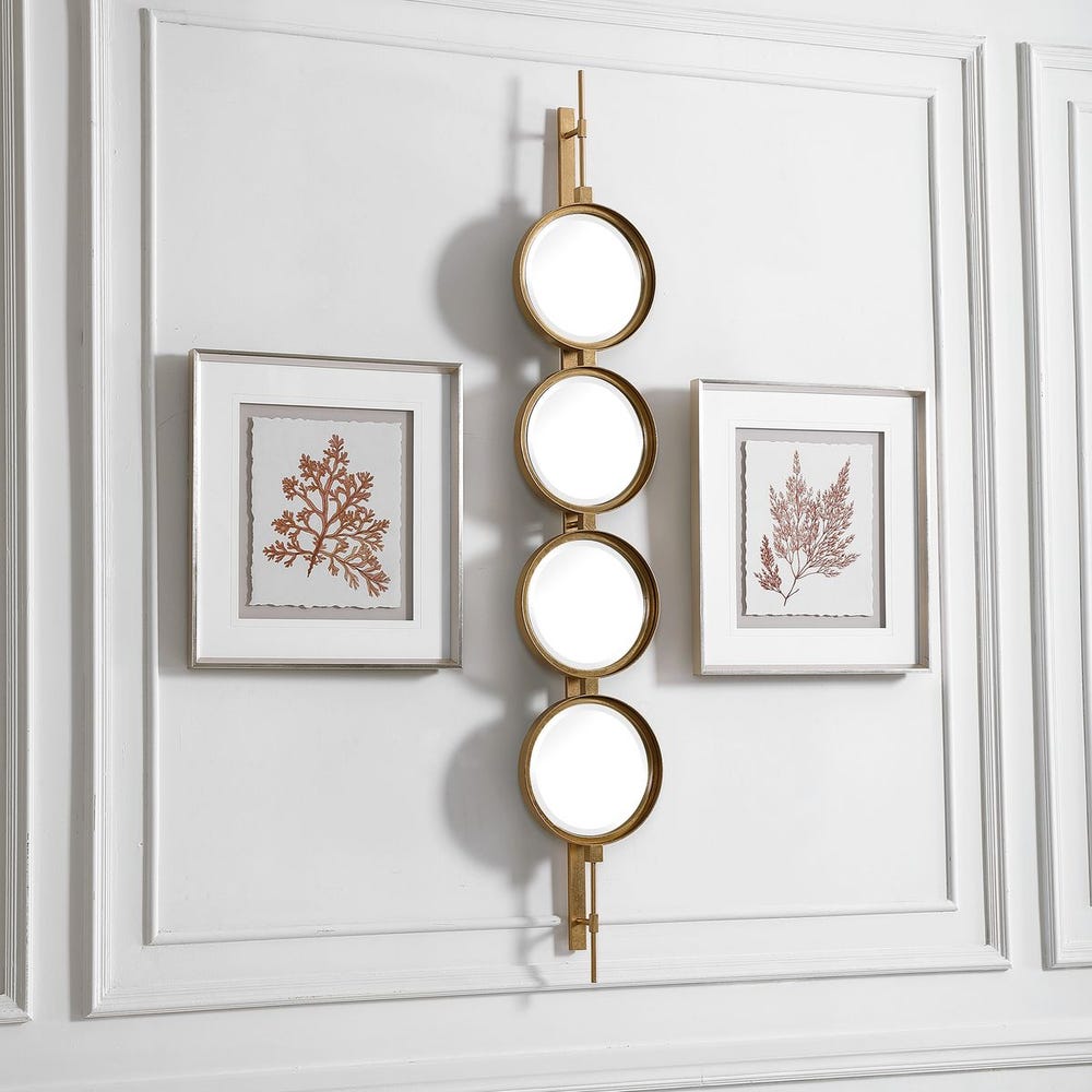 Uttermost Button Sleek Iron Gold Leaf Mirror - Image 3