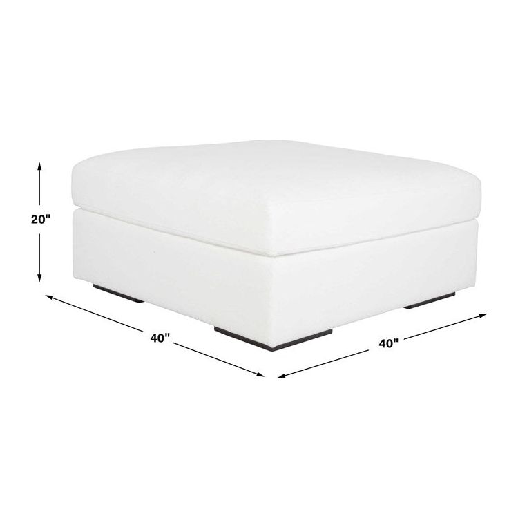 Uttermost Refuge Modular Ottoman ~ Ultra Plush Artic White Performance Fabric - Image 3
