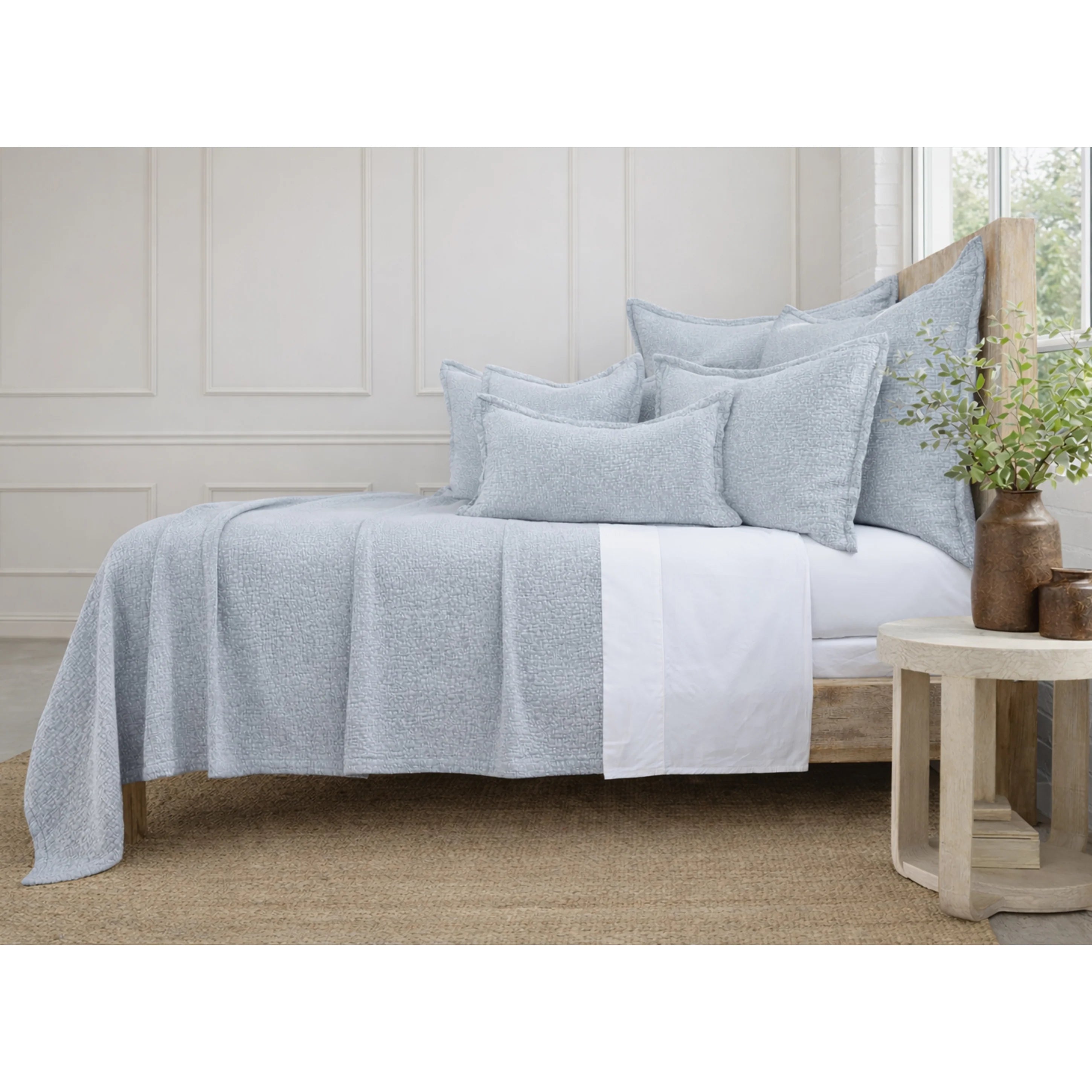 Pom Pom at Home Malibu Matelasse 20 x 36 King Sham ~ Light Blue - Image 3