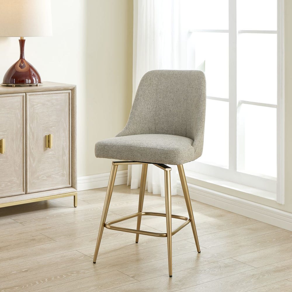 Uttermost Bramwell Heathered Taupe Fabric Counter Stool - Image 1