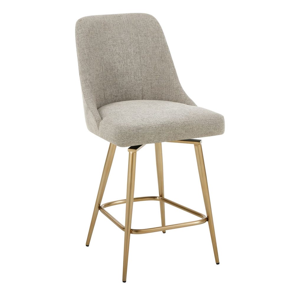 Uttermost Bramwell Heathered Taupe Fabric Counter Stool - Image 3
