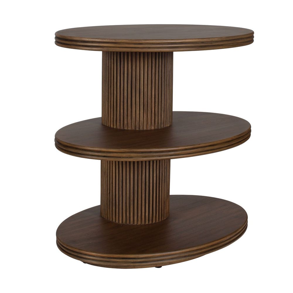 Uttermost Top Tier Rich Dark Walnut Side Table - Image 2