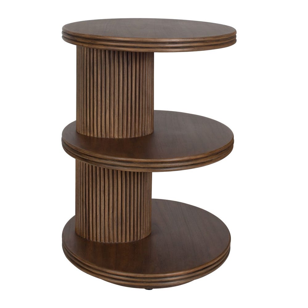 Uttermost Top Tier Rich Dark Walnut Side Table - Image 3