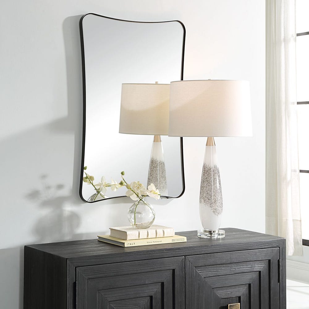 Uttermost Loudon Satin Black Vanity Mirror - Image 1