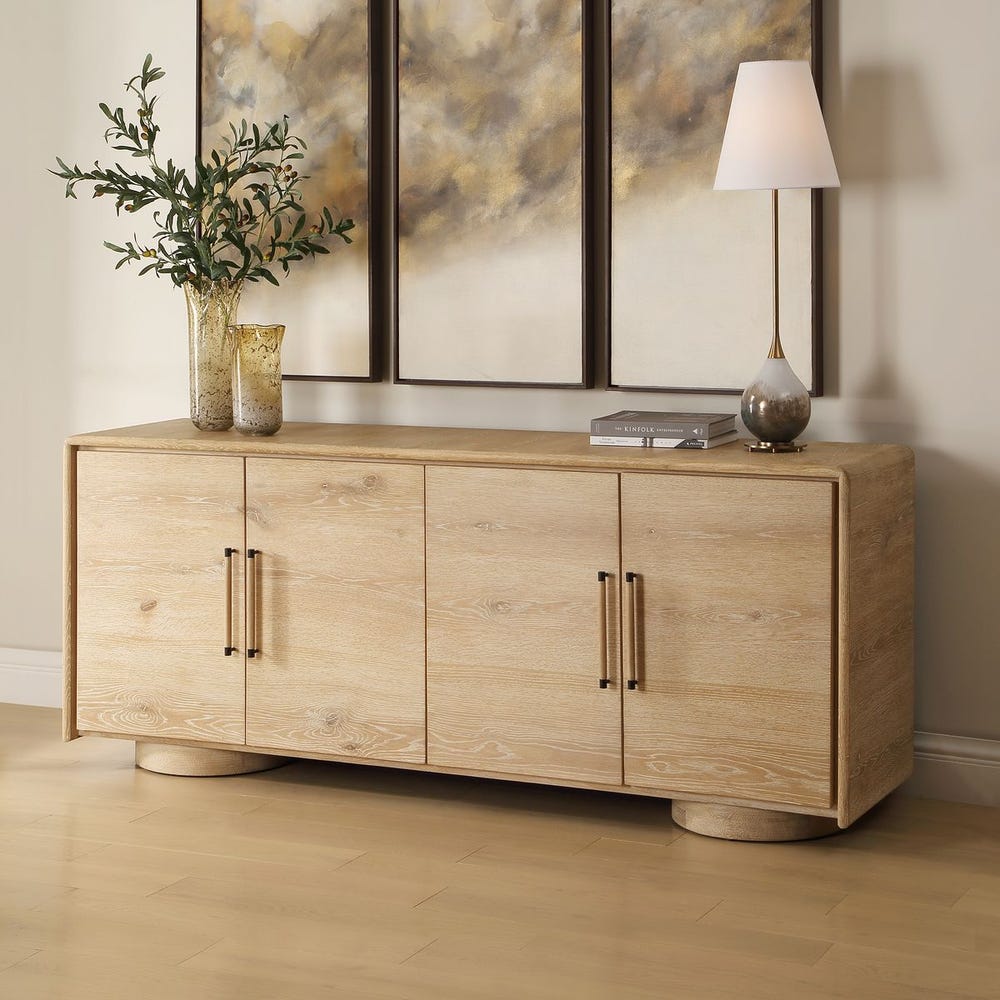 Uttermost Evanston Natural Modern 4 Door Cabinet - Image 2